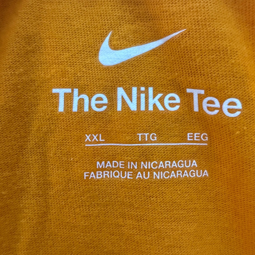 Nike Tee 2X Shirt. ORANGE Cotton UIsex - Picture 2 of 6